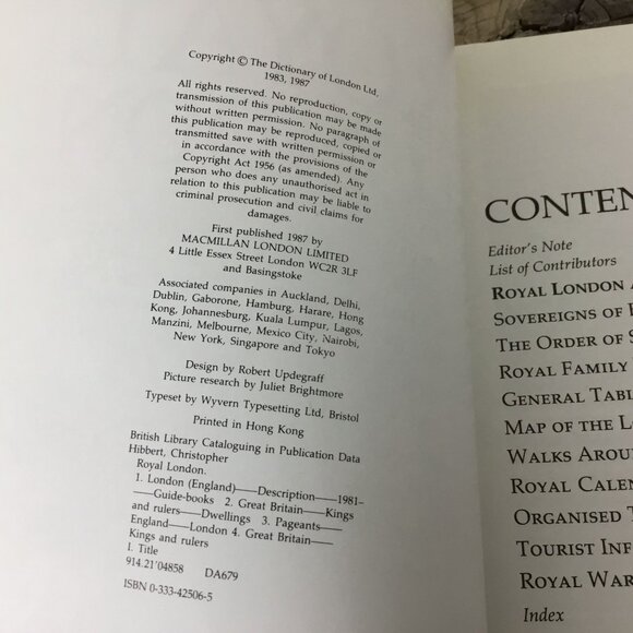 A Guide To Royal London By Christopher Hibbert Paperback 1987 Macmillan 8.25" x - Picture 5 of 9